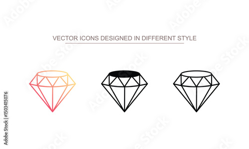 Diamond icon design with white background stock illustration
