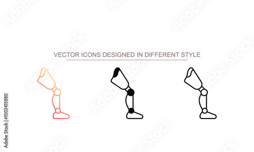 Prosthetic Model icon design with white background stock illustration