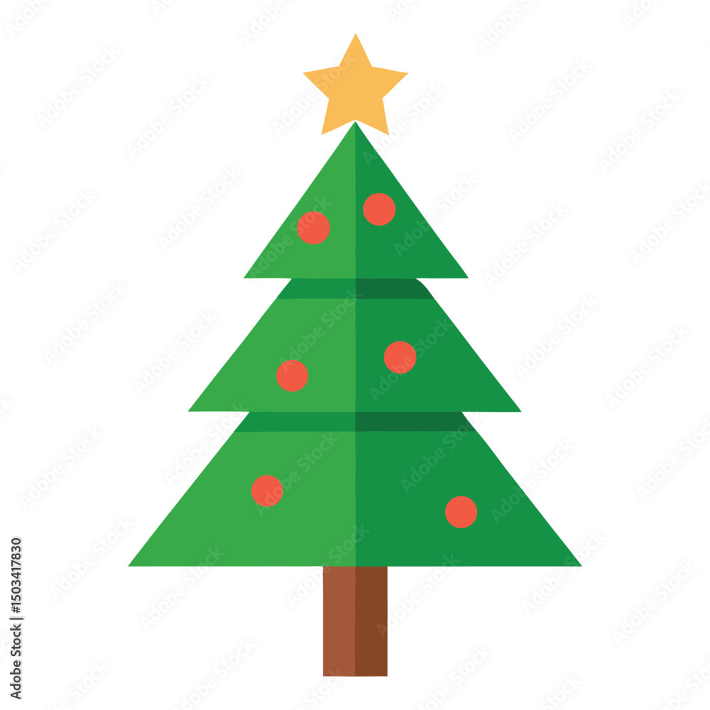 Fototapeta premium A christmas tree on the white background.eps