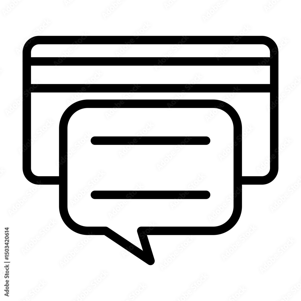 Fototapeta premium Message Card Vector Line Icon Design