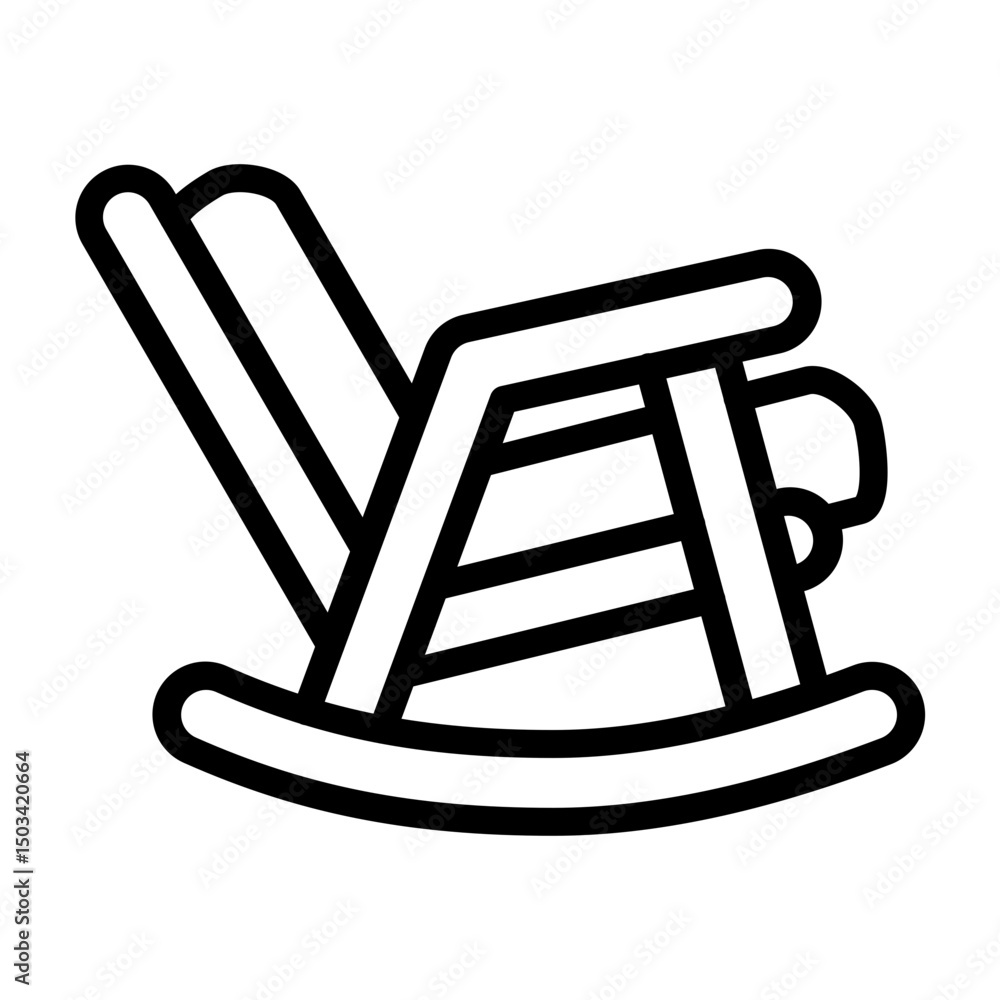 Rocking Chair Vector Line Icon Design Rocking Chair Vector Line Icon Design