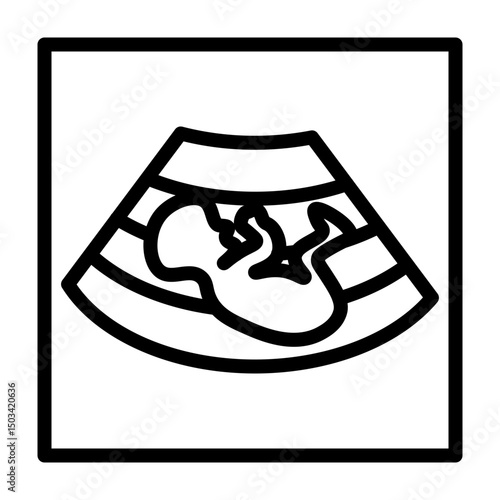 Ultrasound Picture Vector Line Icon Design