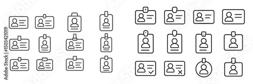 Various identification card designs showcasing different styles and layouts for personal information and status identification