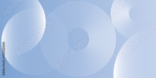 Abstract blue simple art background with circle elements. Digital technology concept