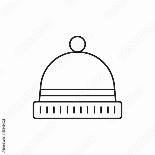 hat knitted warm icon sign vector