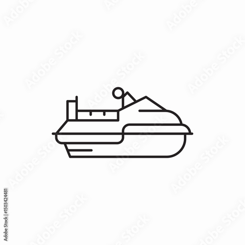 jet ski watercraft vehicle sea icon sign vector