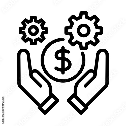 Asset management outline icon. Asset management icon isolated on white background. Transparent background, minimalist symbol. Vector images	