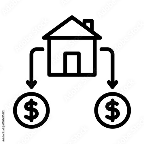 Asset management outline icon. Asset management icon isolated on white background. Transparent background, minimalist symbol. Vector images	