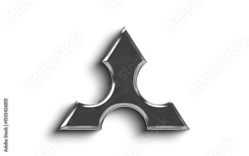 Abstract Metallic Silver Shaped  element Object On a transparant Background