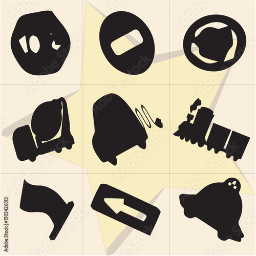 All kind of transportation vector Black and white set-53
