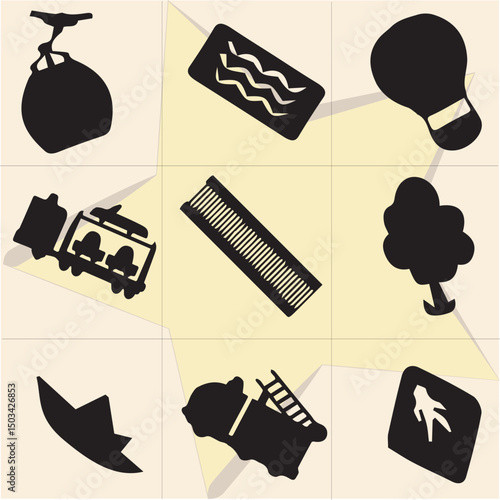 All kind of transportation vector Black and white set-54