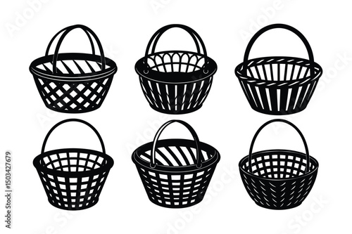A sweet vector illustration of Easter eggs in a shopping basket