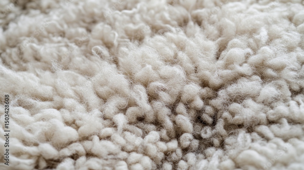 Close-up of a textured, fluffy, light beige rug Close-up of a textured, fluffy, light beige rug