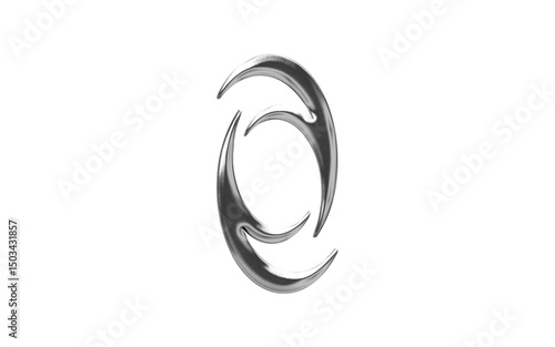 abstract chrome shape y2k element transparent background png