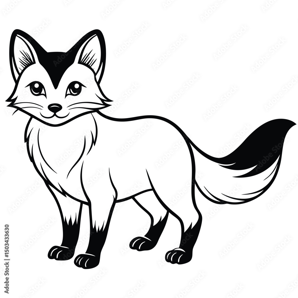 Obraz premium Red Fox vector illustration white background