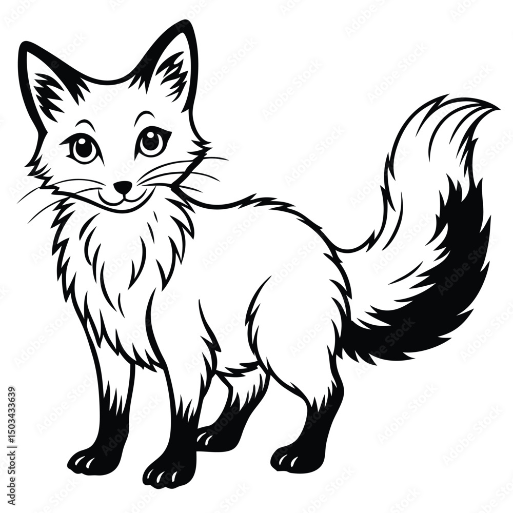 Obraz premium Red Fox vector illustration white background