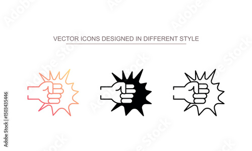 Punch icon design with white background stock illustration