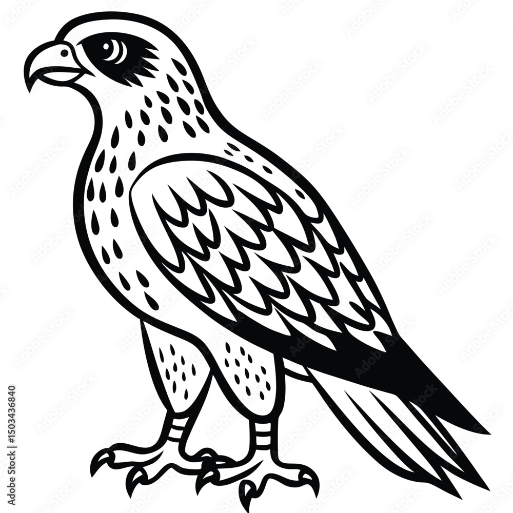 Obraz premium Red -Tailed Hawk vector illustration white background