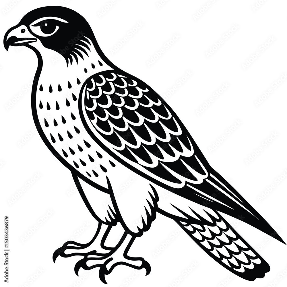 Fototapeta premium Red -Tailed Hawk vector illustration white background