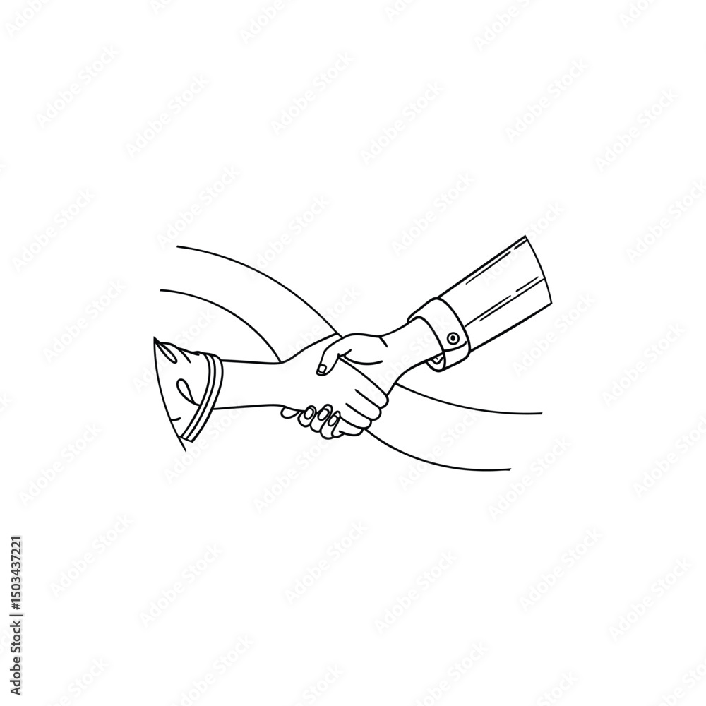 Obraz premium Trust Line Icon – Outline Vector Symbol Illustration, Pixel-Perfect & Editable Stroke
