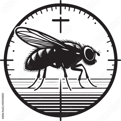 Simple Black House Fly Insect Vector