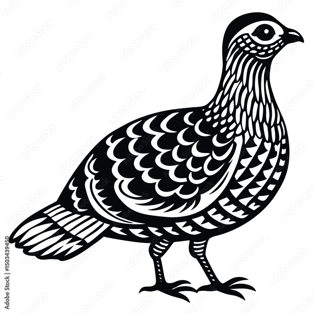 Obraz premium Ruffed Grouse vector illustration white background