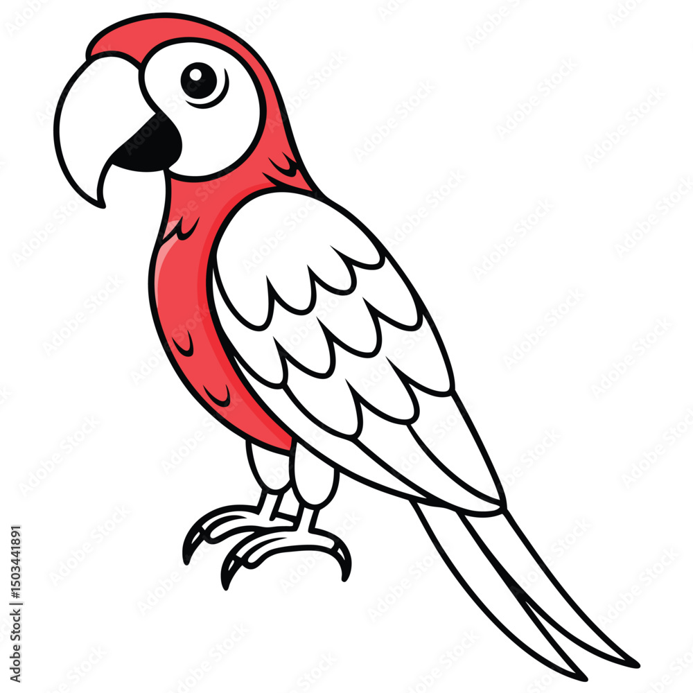 Scarlet Macaw vector illustration white background Scarlet Macaw vector illustration white background