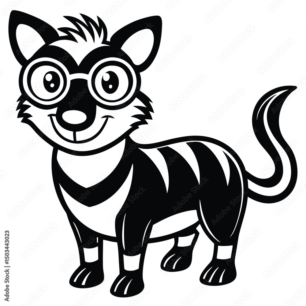 Obraz premium Spectacled Bear vector illustration white background