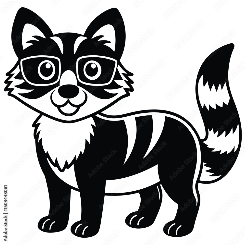 Fototapeta premium Spectacled Bear vector illustration white background