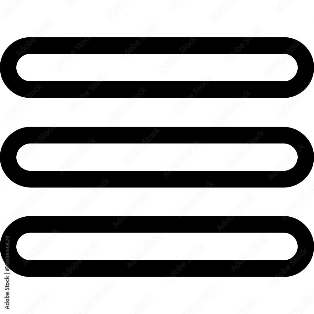 Minimalist hamburger menu icon in vector style Minimalist hamburger menu icon in vector style