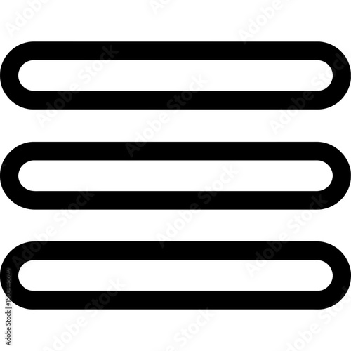 Minimalist hamburger menu icon in vector style