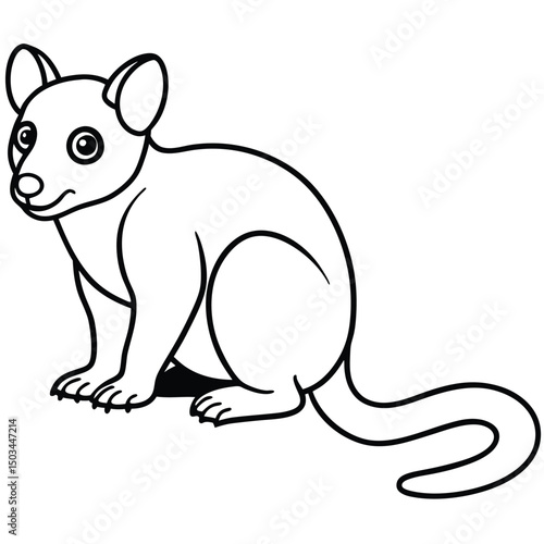 Tree Kangaroo vector illustration white background