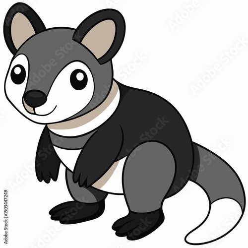 Tree Kangaroo vector illustration white background