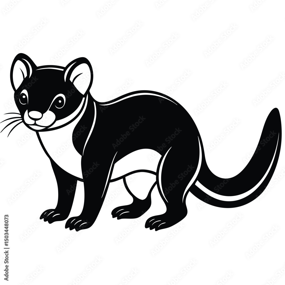 Obraz premium Weasel vector illustration white background