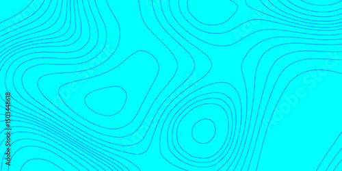 Abstract lines background contour maps landscape geodesy topographic texture grid, geometric line blue and cyan color seamless pattern with geographic mountain relief modern art topographic design.