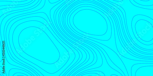 Abstract lines background contour maps landscape geodesy topographic texture grid, geometric line blue and cyan color seamless pattern with geographic mountain relief modern art topographic design.