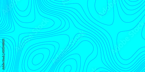 Abstract lines background contour maps landscape geodesy topographic texture grid, geometric line blue and cyan color seamless pattern with geographic mountain relief modern art topographic design.