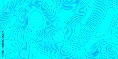 Abstract lines background contour maps landscape geodesy topographic texture grid, geometric line blue and cyan color seamless pattern with geographic mountain relief modern art topographic design.