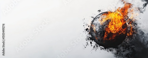 Burning planet, destruction