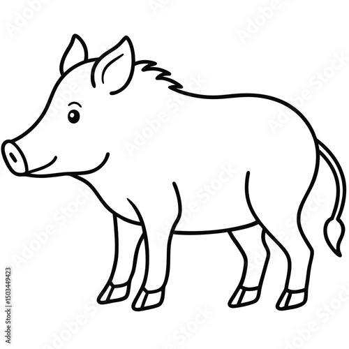 Wild Boar vector illustration white background