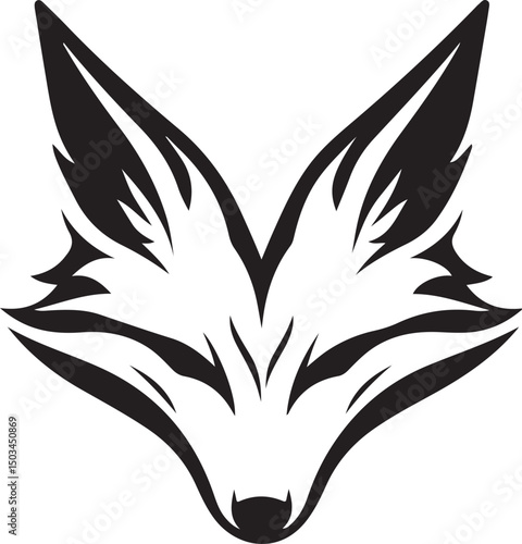 Fox Logo Silhouette Vector Illustration on Transparent Background