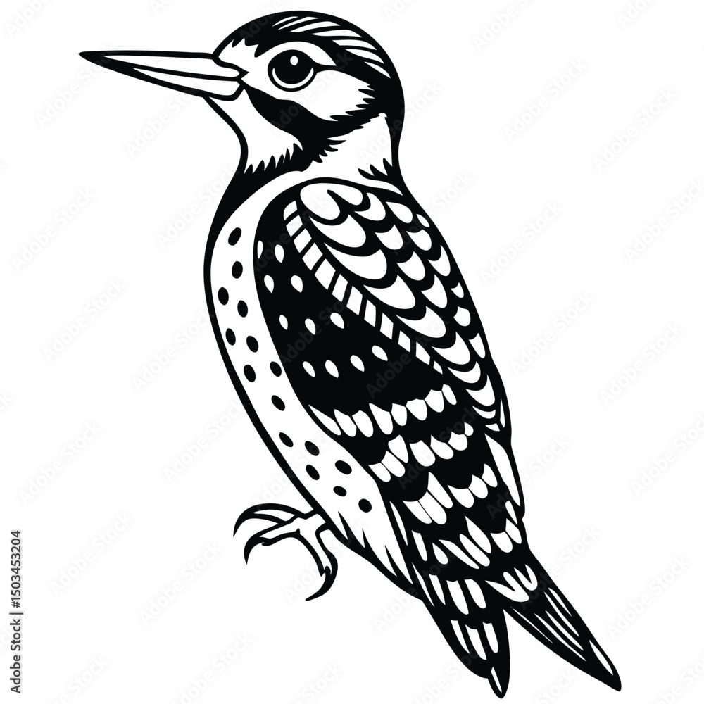 Obraz premium Yellow Belleid Sapsucker vector illustration white background
