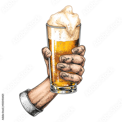 Freshly poured beer served in a clear glass