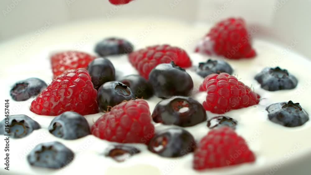 Raspberries, Blueberries, and Milk A Delicious Breakfast Bowl Raspberries, Blueberries, and Milk A Delicious Breakfast Bowl