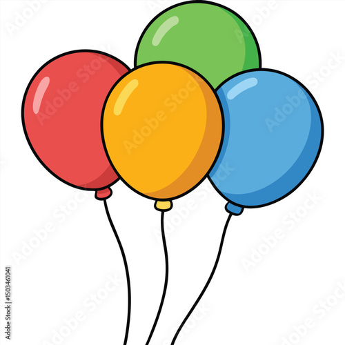 Balloons flat vector illustration white background
