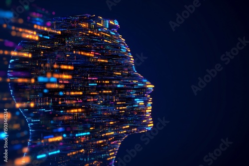 Intellectual capital visualized radiant books orbiting a human head