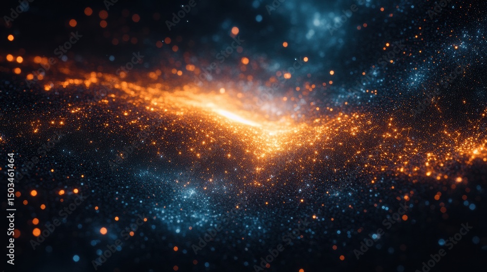 Fototapeta premium 3D digital mesh grid tunnel in space