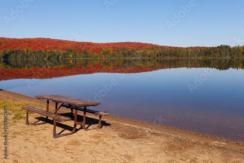 Picnic Table Lake Fall Colours