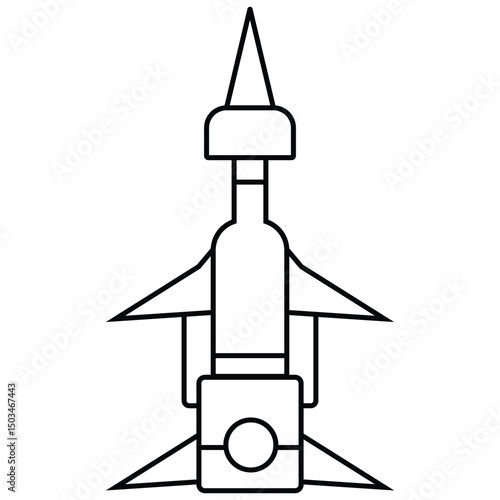 Long range missile. Rocket vector format illustration