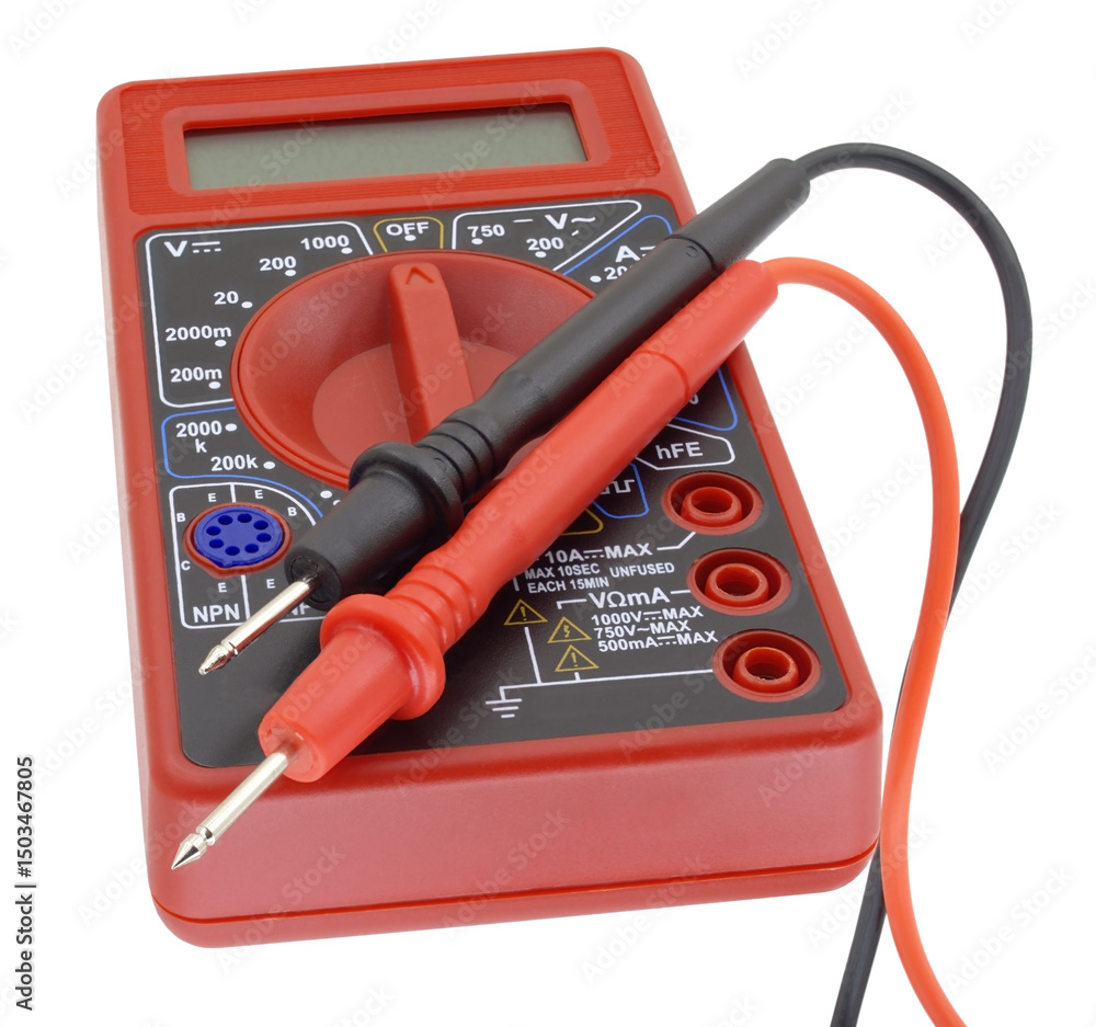 Digital multimeter on white Digital multimeter on white